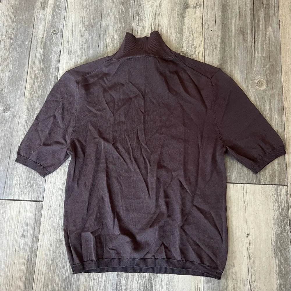 L’Academie from REVOLVE Brown 1/4 Sleeve Movk Neck Sweater